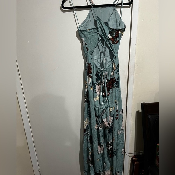 Paper Crane Floral Maxi Jumpsuit in Teal and White - Picture 4 of 6